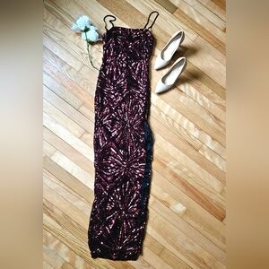 Lovesome Burgundy Sequin Dress